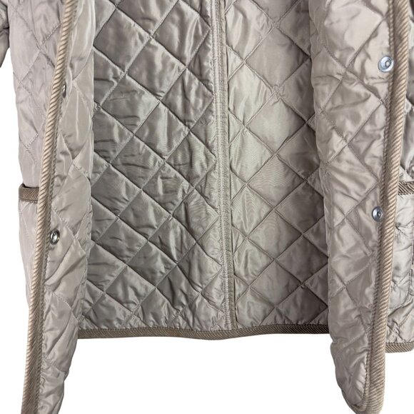 Vintage Gap Jacket Women XS Beige Quilted Corduroy Collar Snap Buttons - Picture 4 of 10